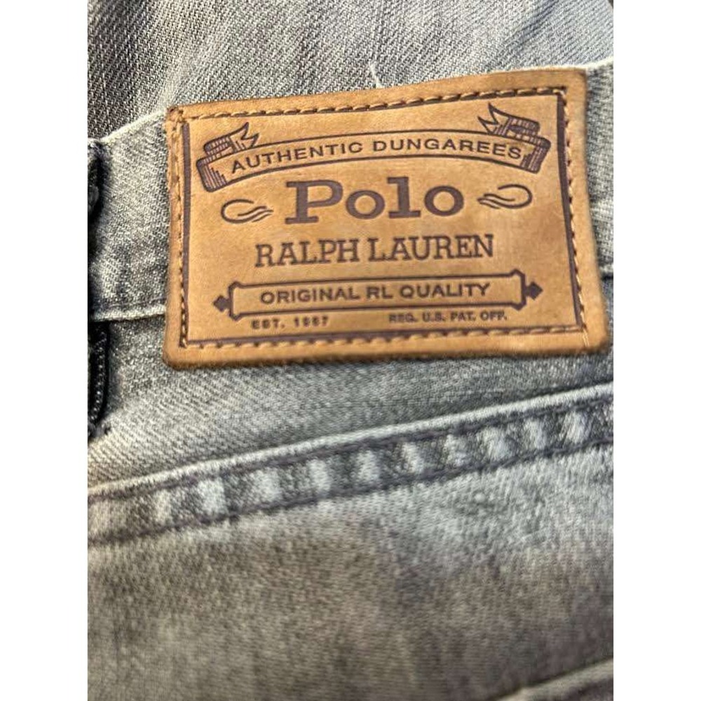 Polo Ralph Lauren Varick Slim Straight Jeans 40x32 Ash Grey Cotton Distressed - Picture 12 of 16